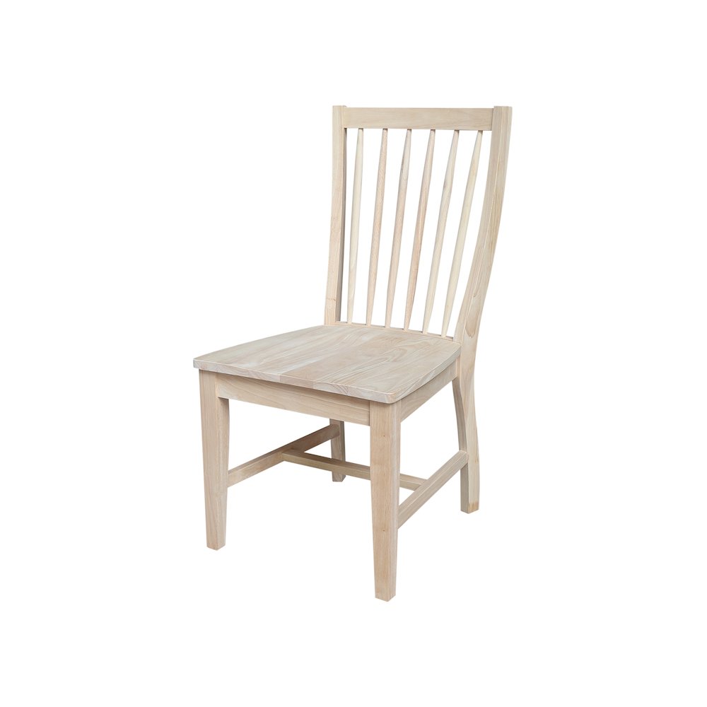 Set of Two Solid Wood Audrey Dining Chairs, Unfinished. Picture 2