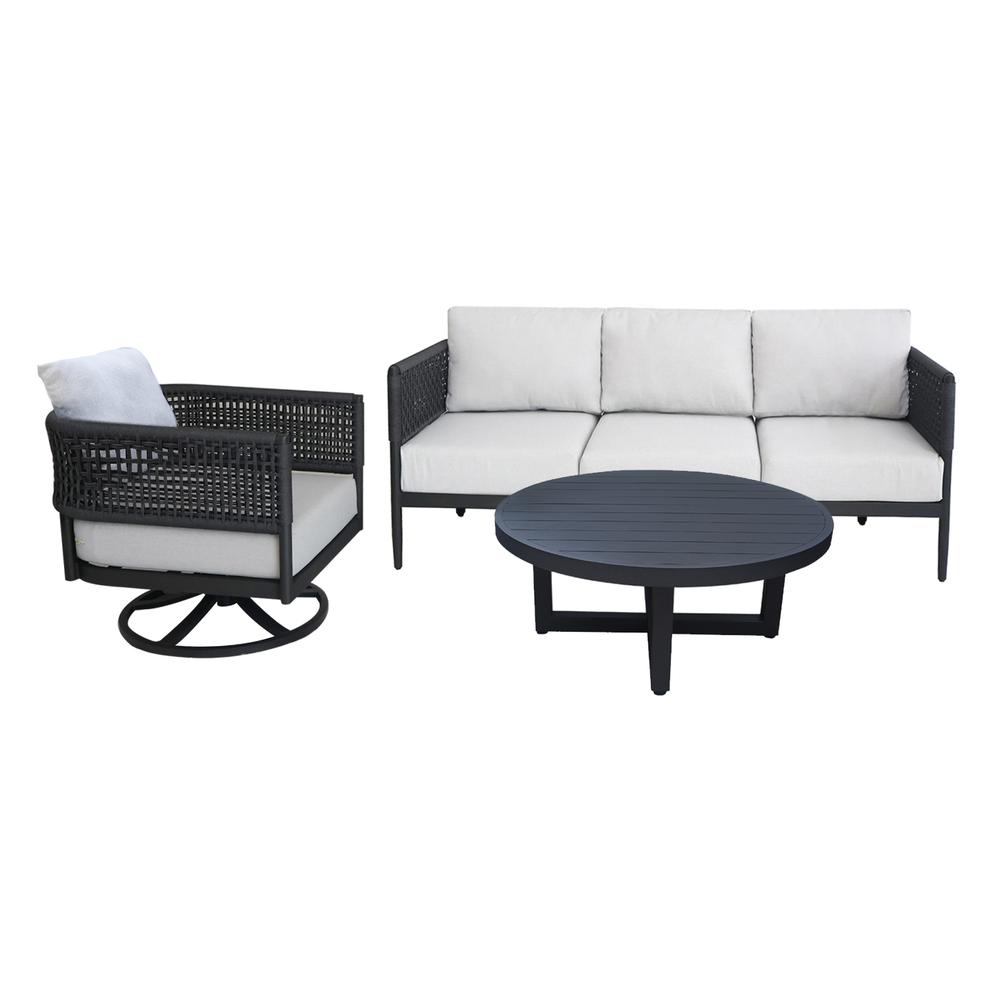 Outdoor 3 Piece Patio Furniture Set Including the Sofa, Coffee Table. Picture 1