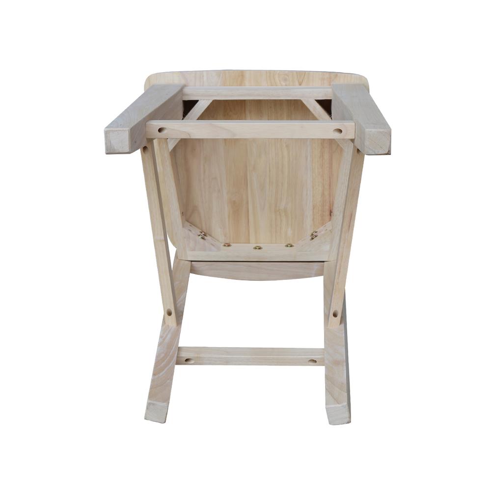 Canyon Collection Solid Back Counter height Stool - 24" Seat Height, Unfinished. Picture 3
