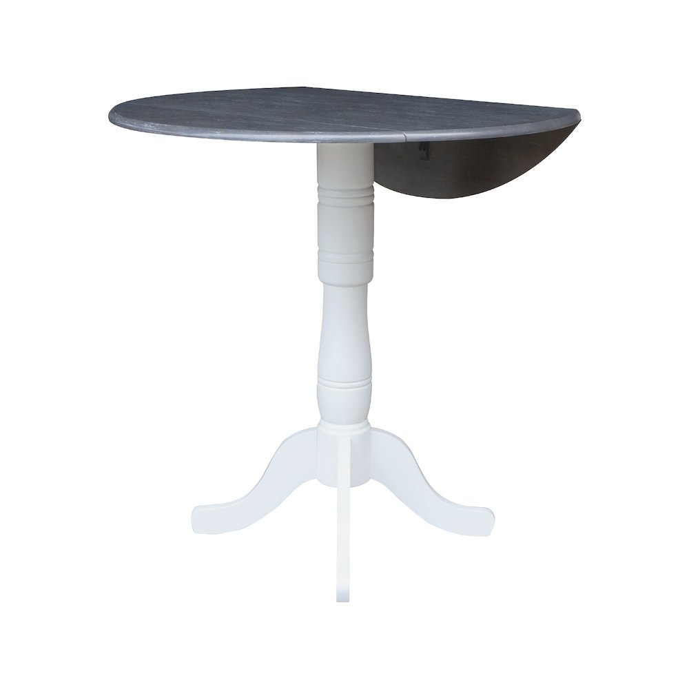 42" Round Dual Drop Leaf Pedestal Table - 41.5"H. Picture 3