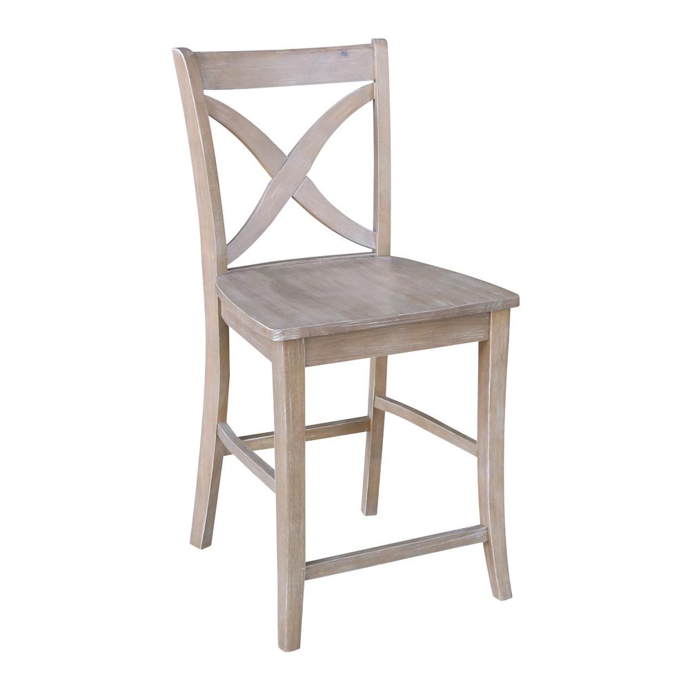 Cosmo Counter height Stool - 24" Seat Height , Washed Gray Taupe. Picture 7