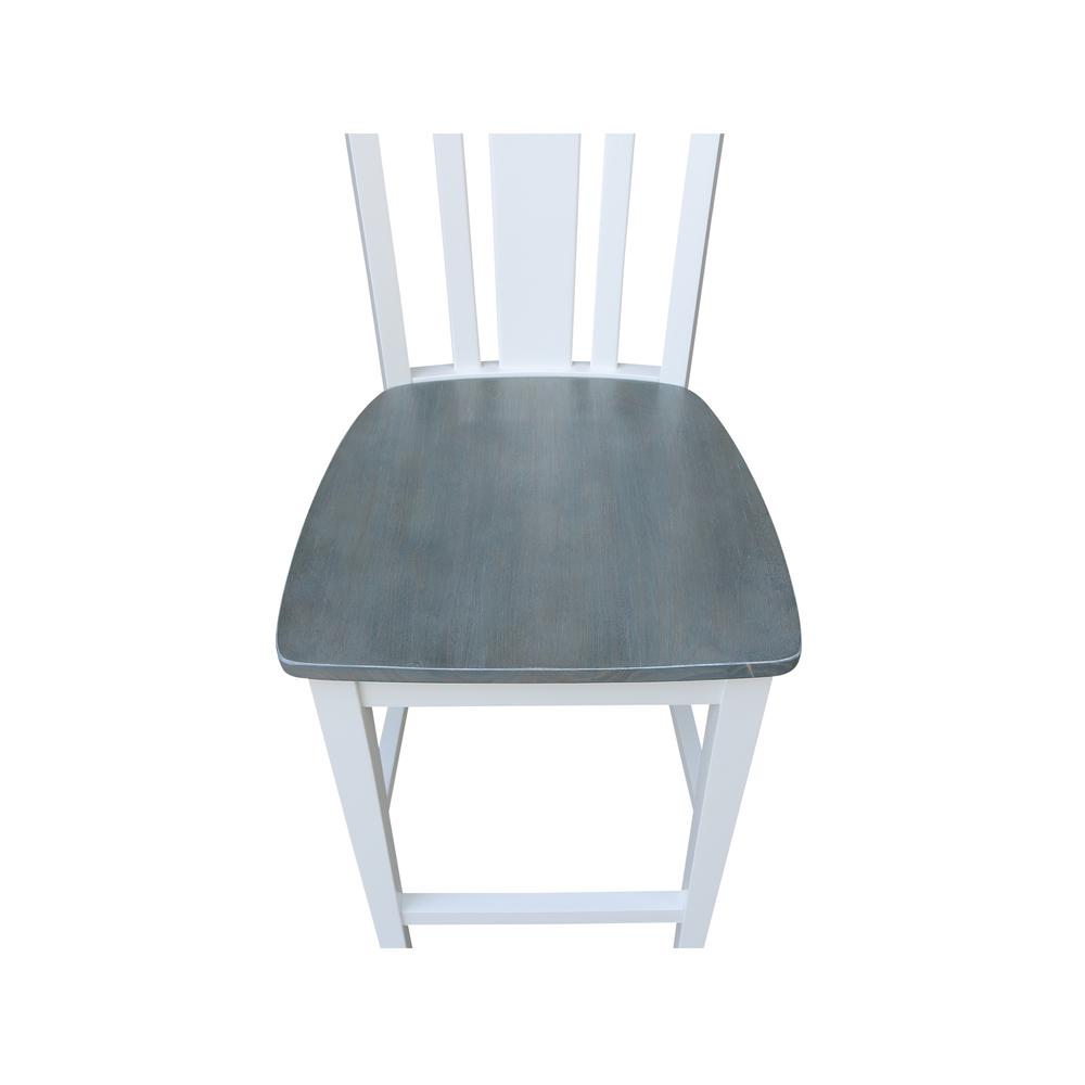 San Remo Counterheight Stool - 24" Seat Height, White/Heather Gray. Picture 3