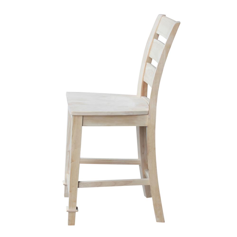 Tuscany Counter height Stool - 24" Seat Height, Unfinished. Picture 4