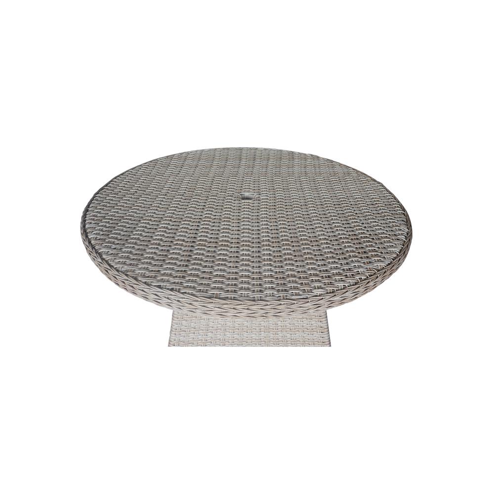Outdoor 5 Piece Wicker Patio Furniture Set with a Round Table and 4 Chairs. Picture 5