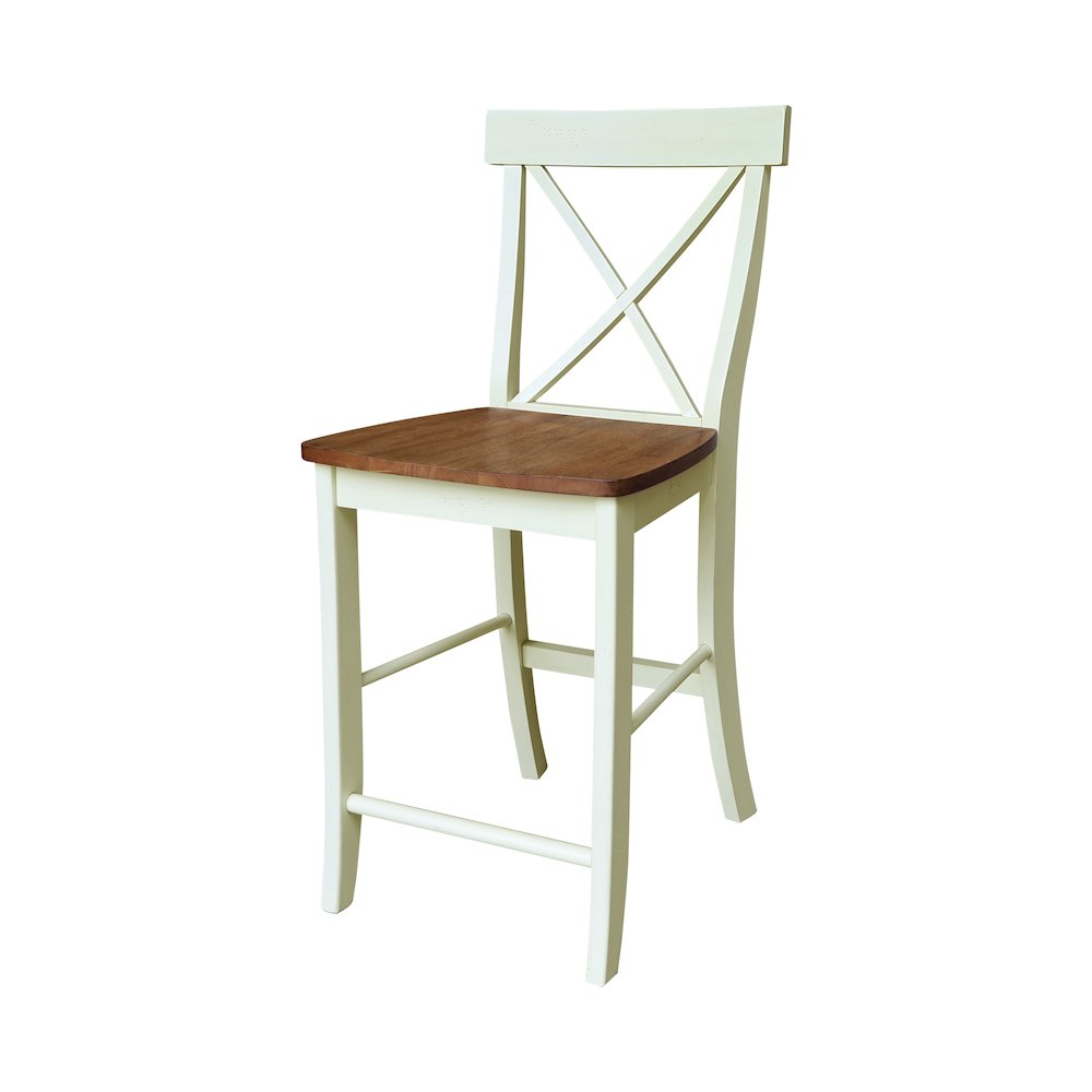 X-Back Counter Height Stool - 24" Seat Height. Picture 1