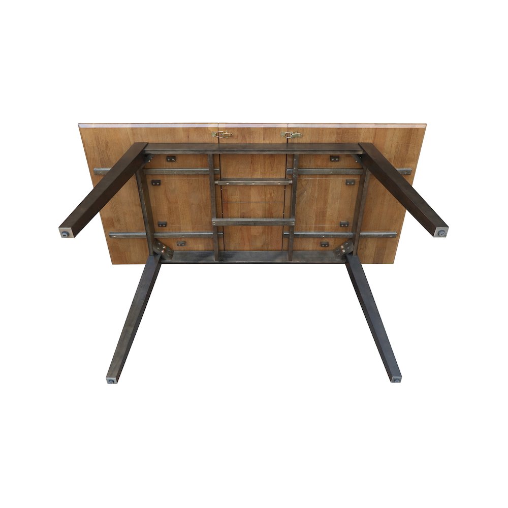 60" Butterfly Extension Dining Table, Modern Industrial Dining Table. Picture 10