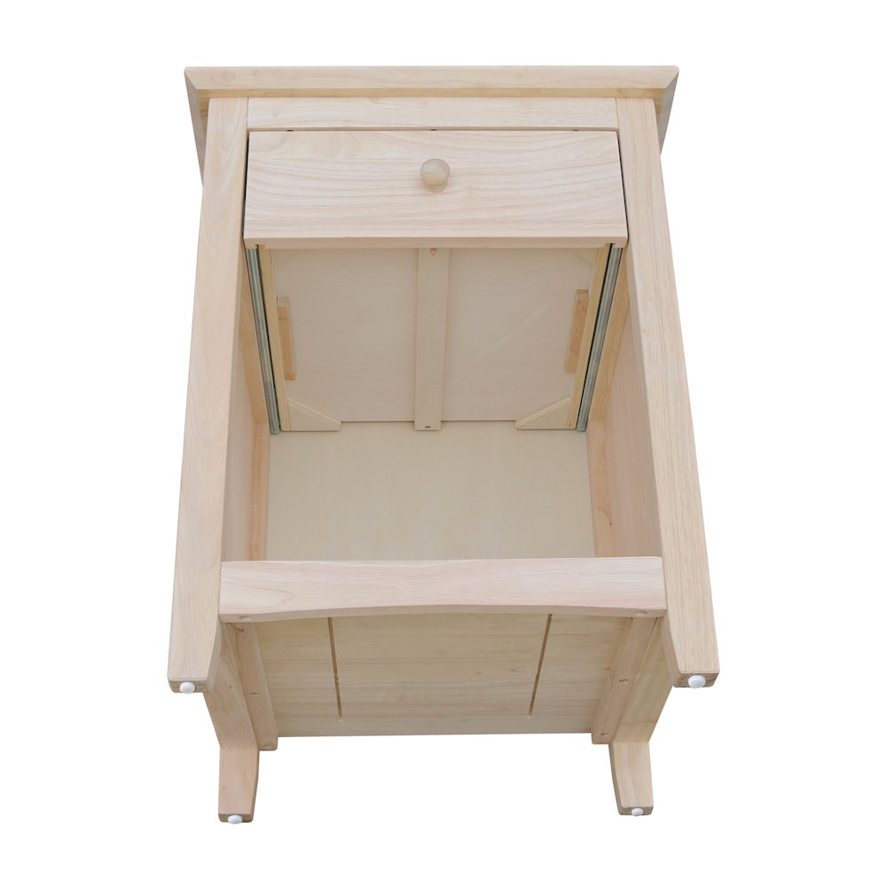 Solid Wood 1-Drawer Nightstand, Unfinished Ready to Finish Bedside Table. Picture 9