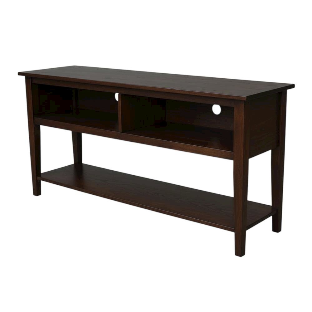Unfinished Hardwood TV Stand with Spacious Surface for Modern Living. Picture 4