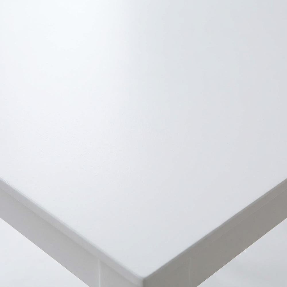 Counter Height Outdoor Dining Table with Solid Wood Top in White. Picture 5