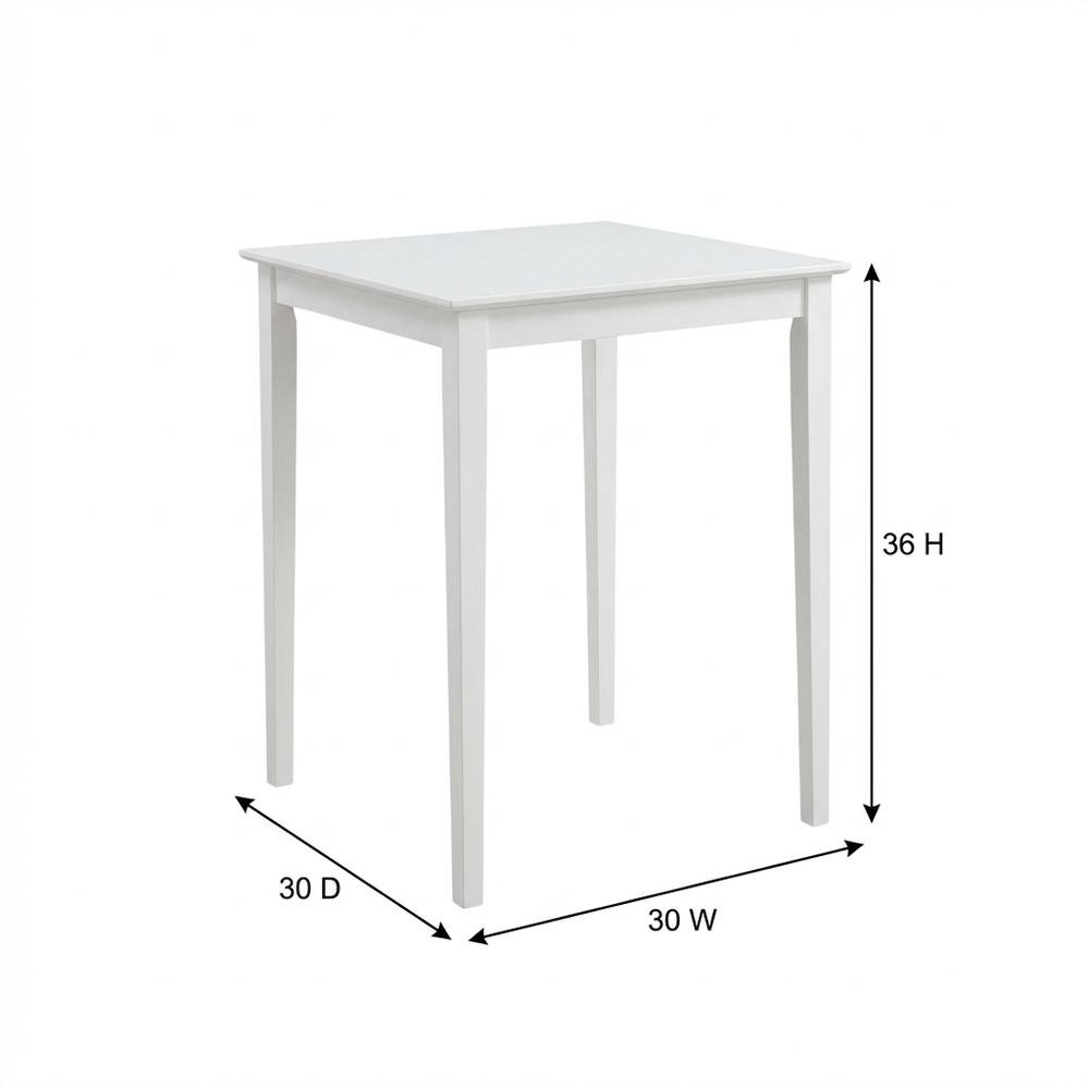 Counter Height Outdoor Dining Table with Solid Wood Top in White. Picture 6