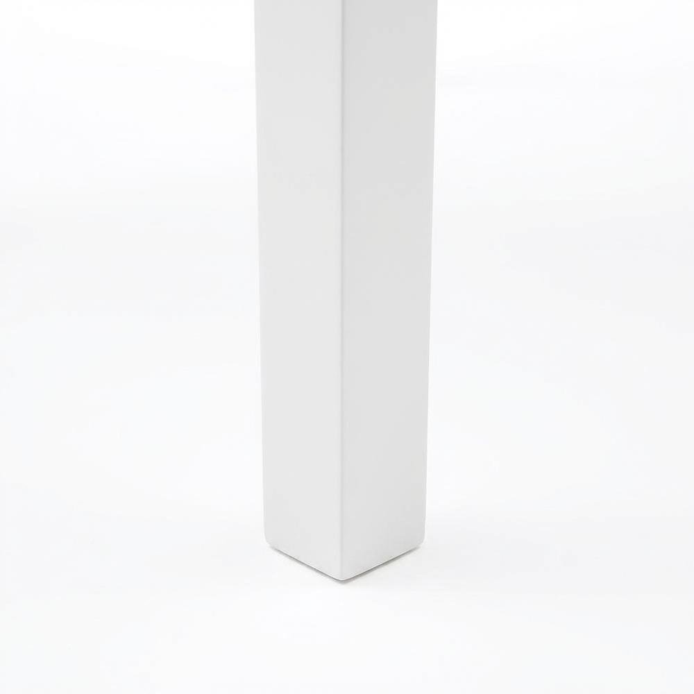 Counter Height Outdoor Dining Table with Solid Wood Top in White. Picture 4