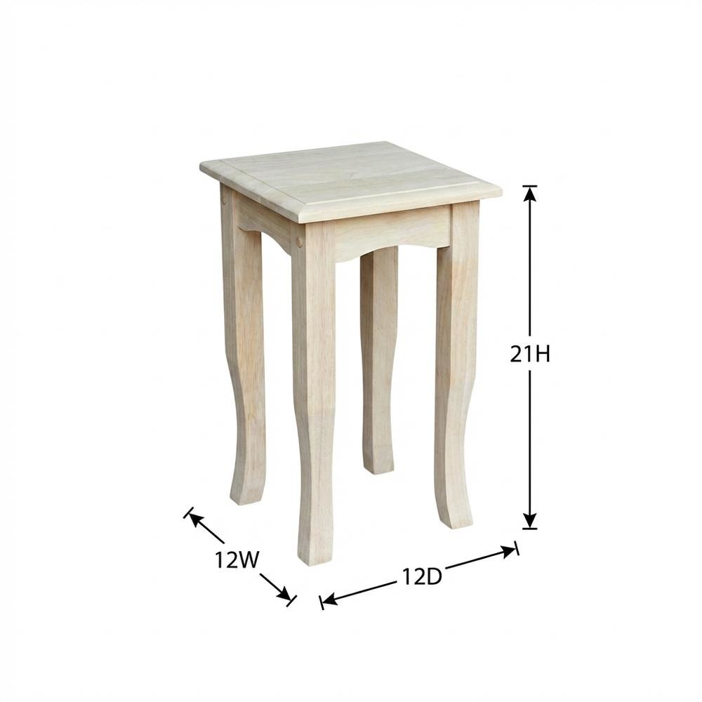 Unfinished 21-Inch High Tea Table with Classic Style and Versatile Design. Picture 7