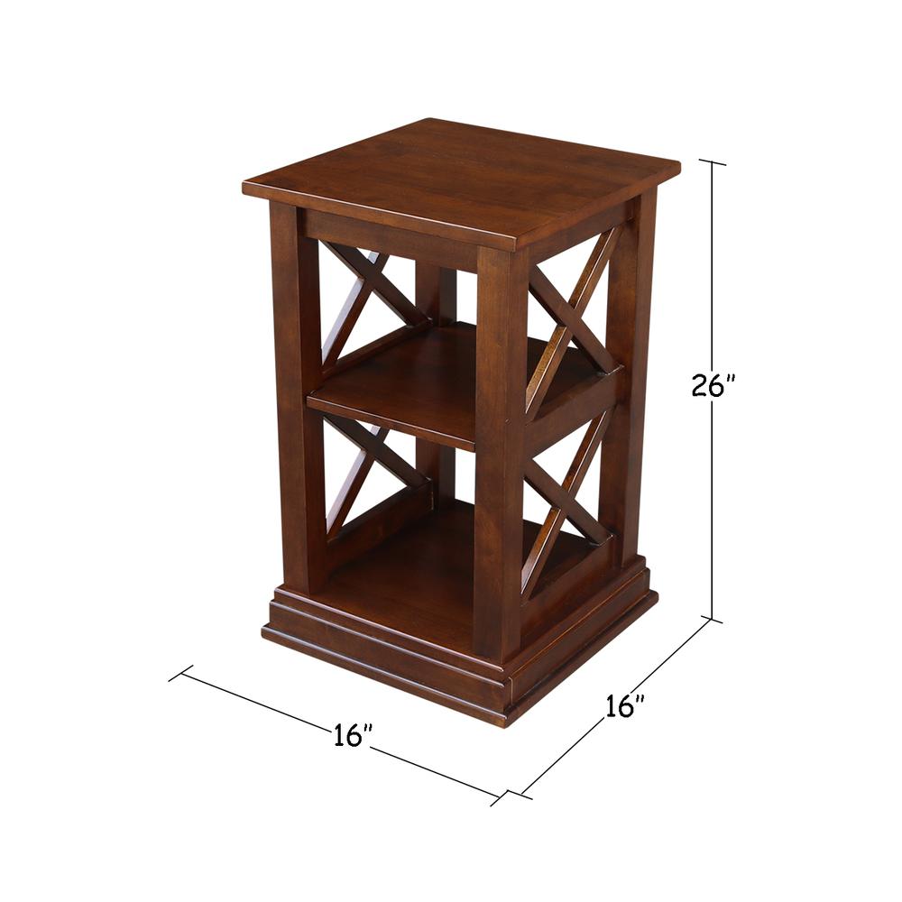 Hampton Accent Table With Shelves, Espresso. Picture 6