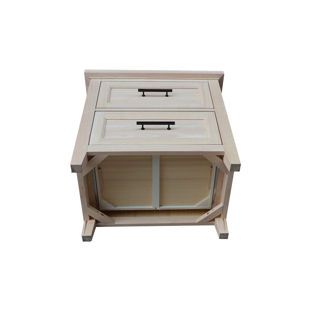 2-Drawer Nightstand, Extra-Deep Unfinished Ready to Finish Bedside Chest. Picture 8