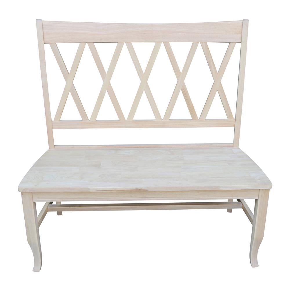 Double X-Back Bench , Unfinished. Picture 2