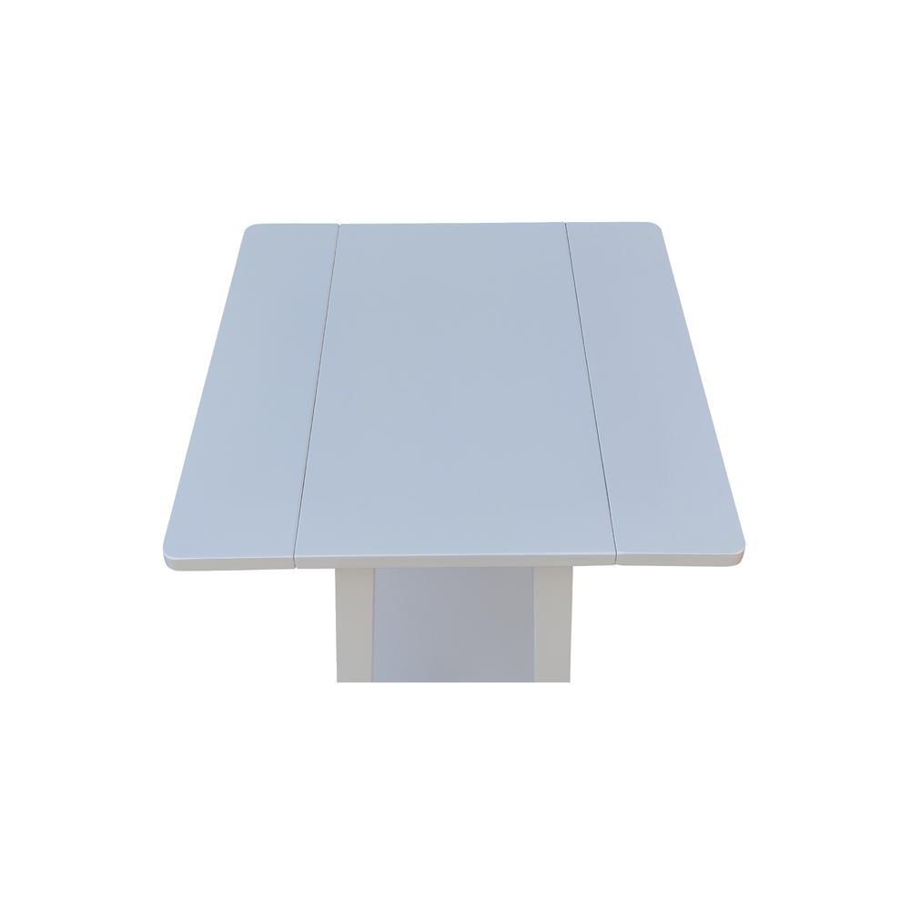 Solid Wood Square Drop Leaf Side Table in White. Picture 8