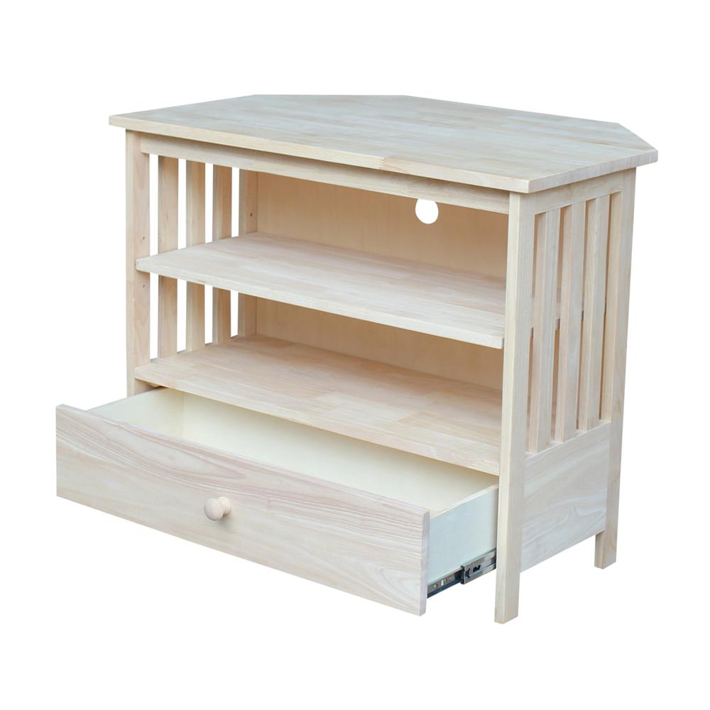 Mission Corner Entertainment / TV Stand, Unfinished. Picture 8