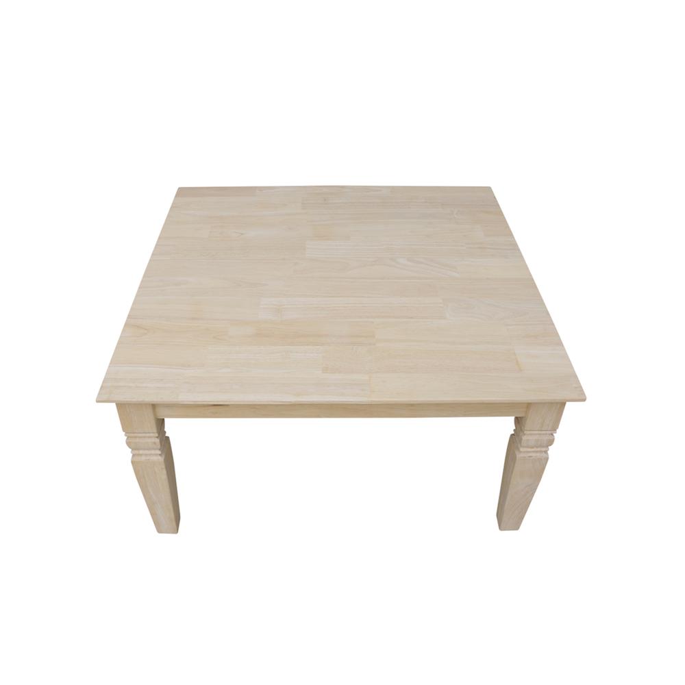 Java Square Coffee Table, Unfinished. Picture 2
