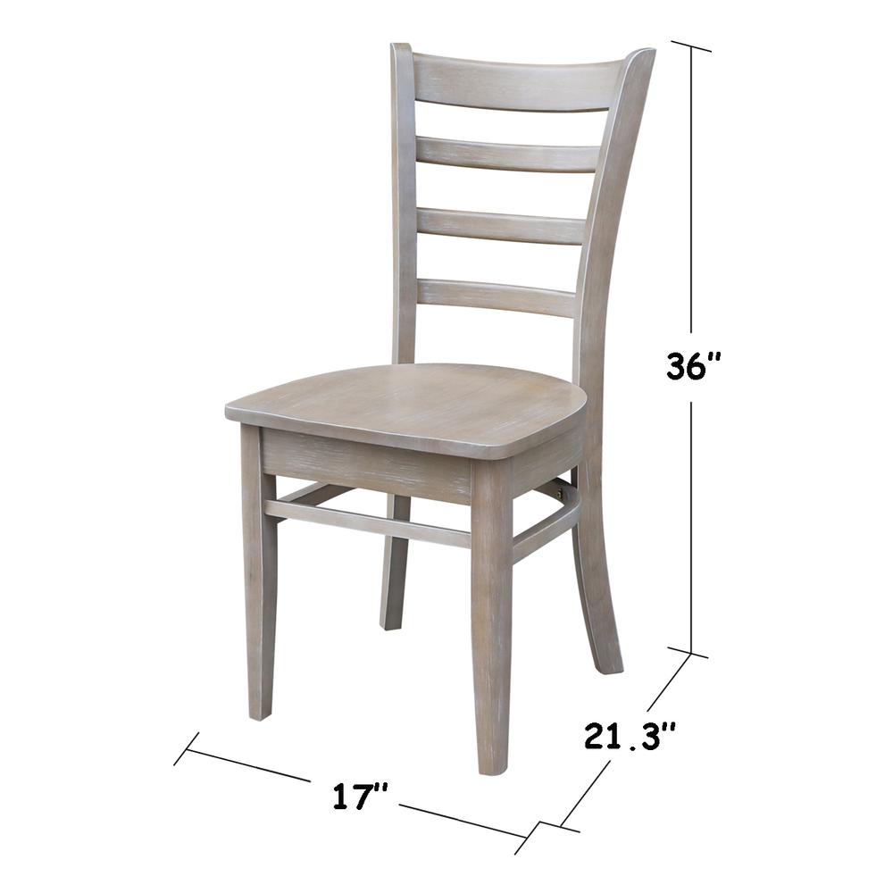 Set of Two Emily Side Chairs, Washed Gray Taupe. Picture 5