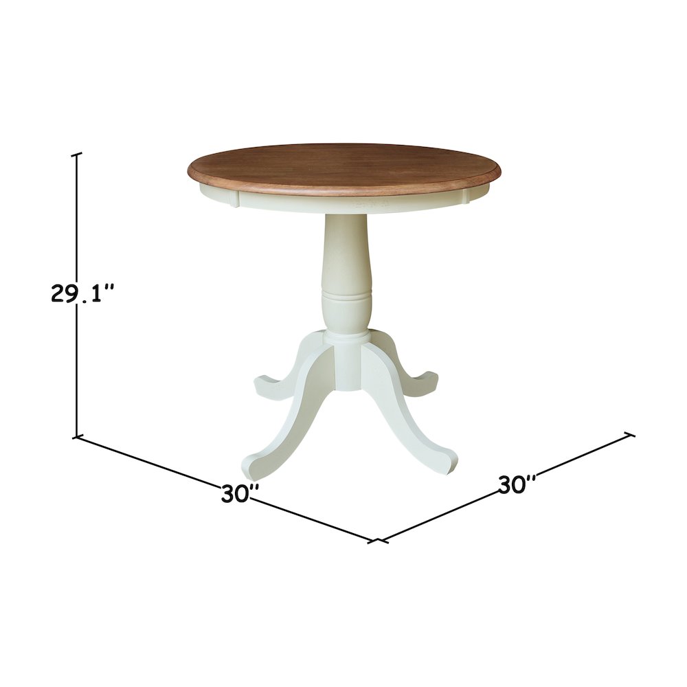 30" Round Top Pedestal Dining Table, 28.9" High. Picture 10