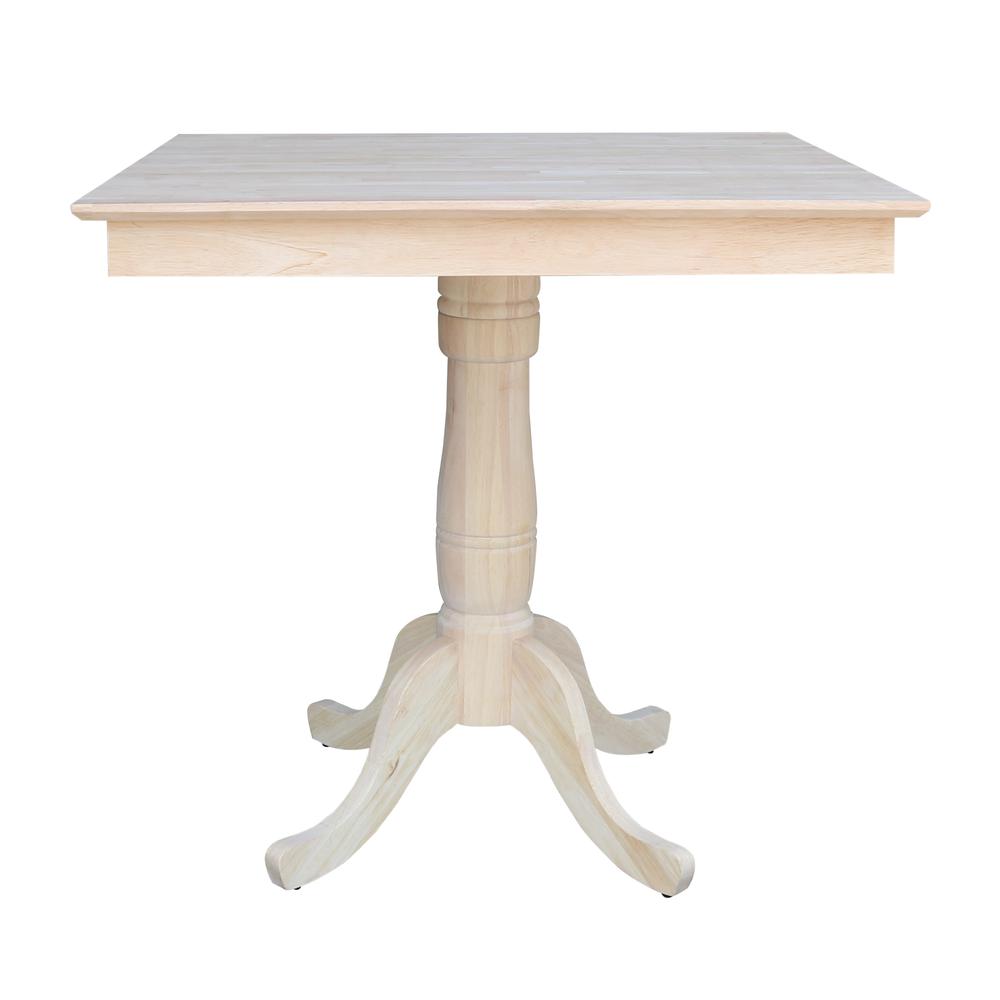36" x 36" Square Top Pedestal Table  With 4 Counter Height Stools (Set of 5). Picture 2