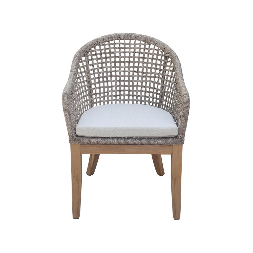 Set of Two Outdoor Teak Patio Dining Chair with Cushions. Picture 4