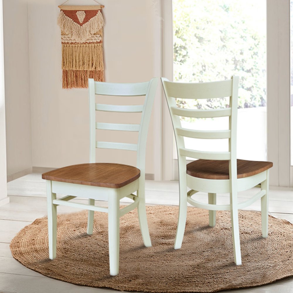 Set of Two Emily Side Chairs, Hickory/Shell. Picture 8