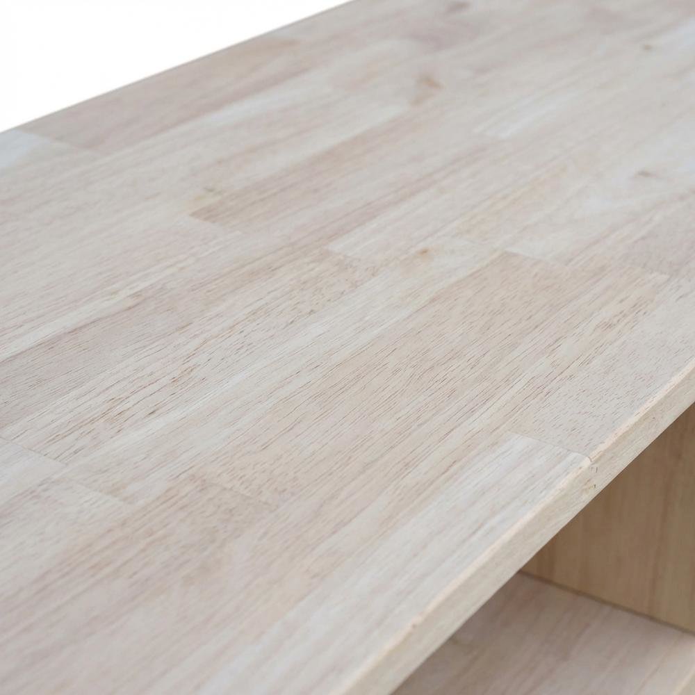 Unfinished Hardwood TV Stand with Spacious Surface for Modern Living. Picture 5