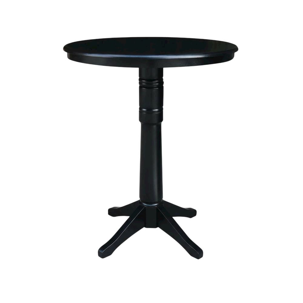Black 36-Inch Round Pedestal Table with Sturdy Design and Elegant Finish. Picture 1