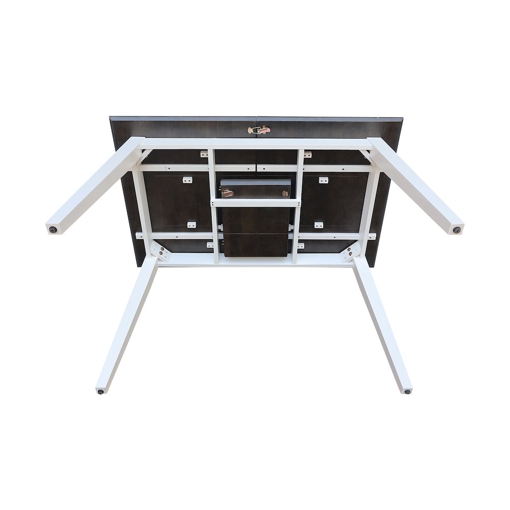 60" Butterfly Extension Dining Table, Two-Tone Farmhouse Kitchen Table. Picture 10