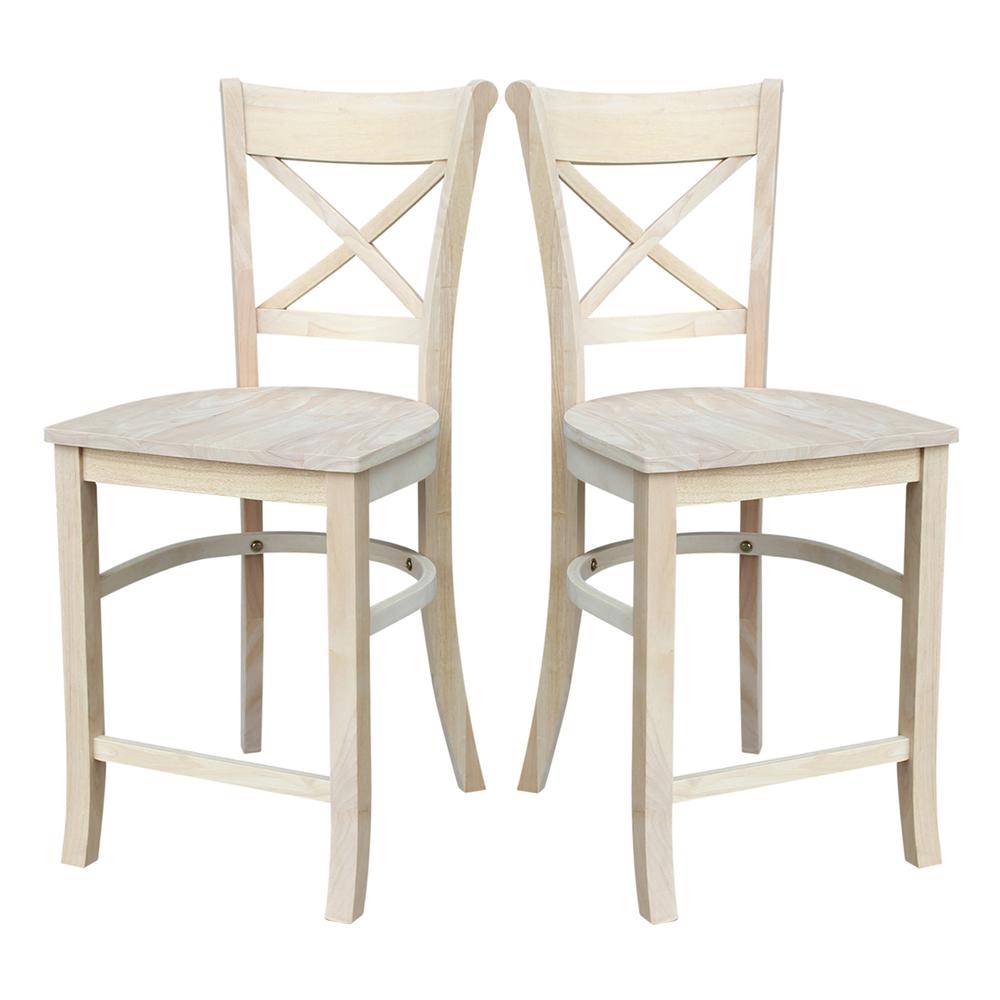 Charlotte Counter height Stool - 24" Seat Height, Unfinished. Picture 8