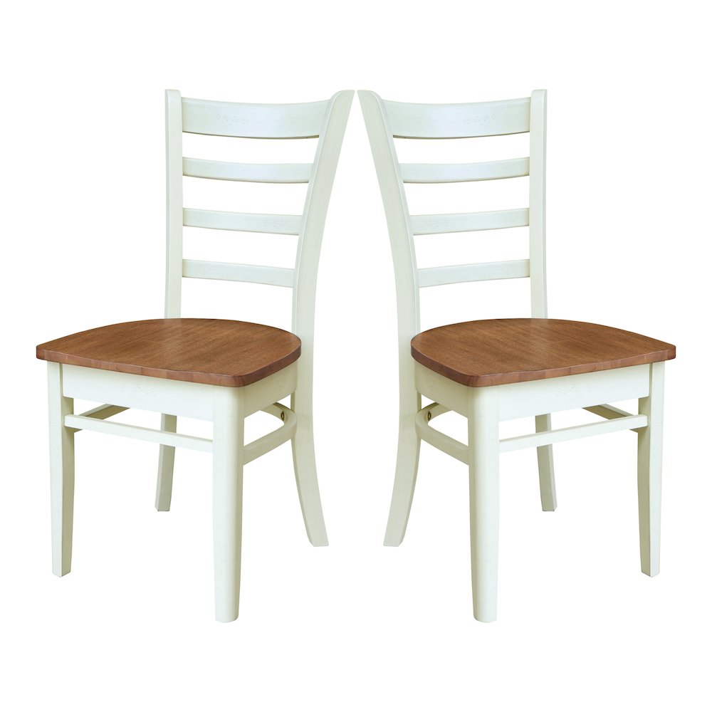 Set of Two Emily Side Chairs, Hickory/Shell. Picture 1