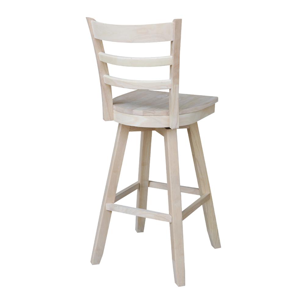 Emily Bar height Stool - 30" Seat Height - With Swivel And Auto Return, Unfinished. Picture 10