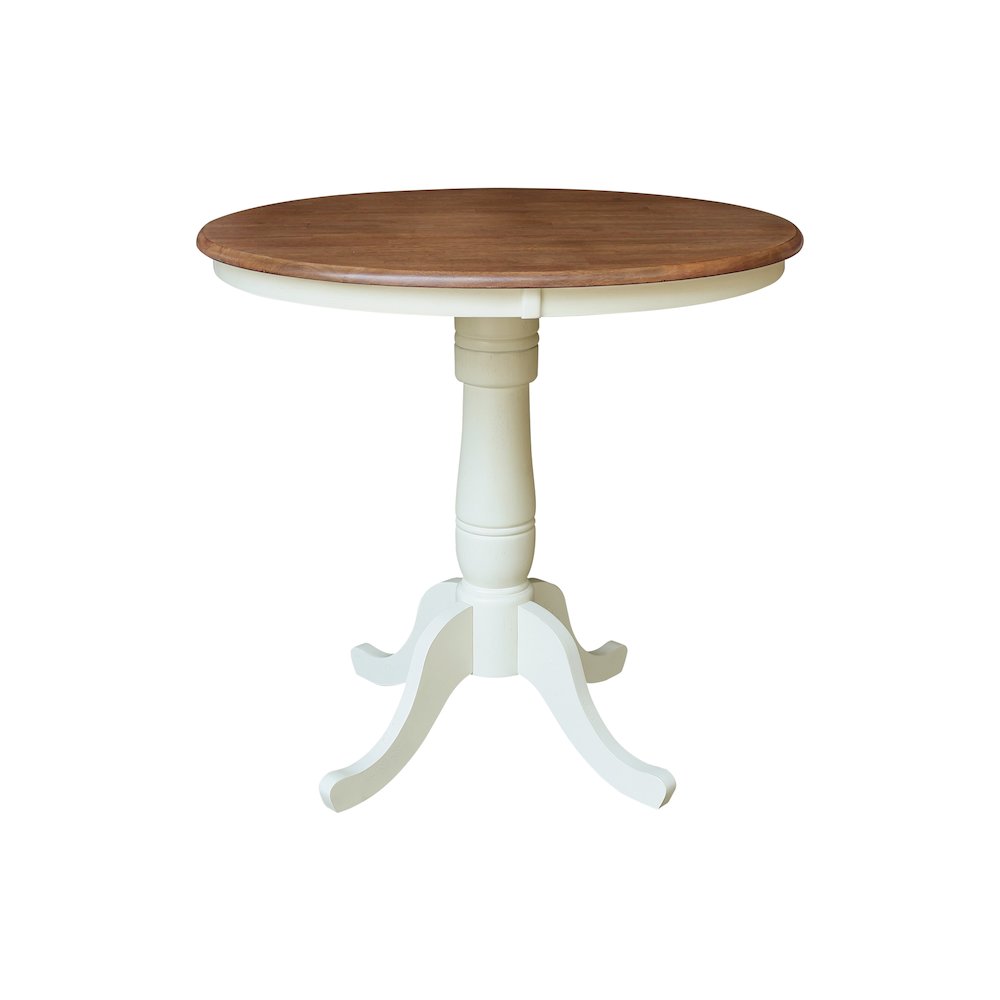36" Round Pedestal Height Dining Table 2 San Remo Counter Height Stools. Picture 3