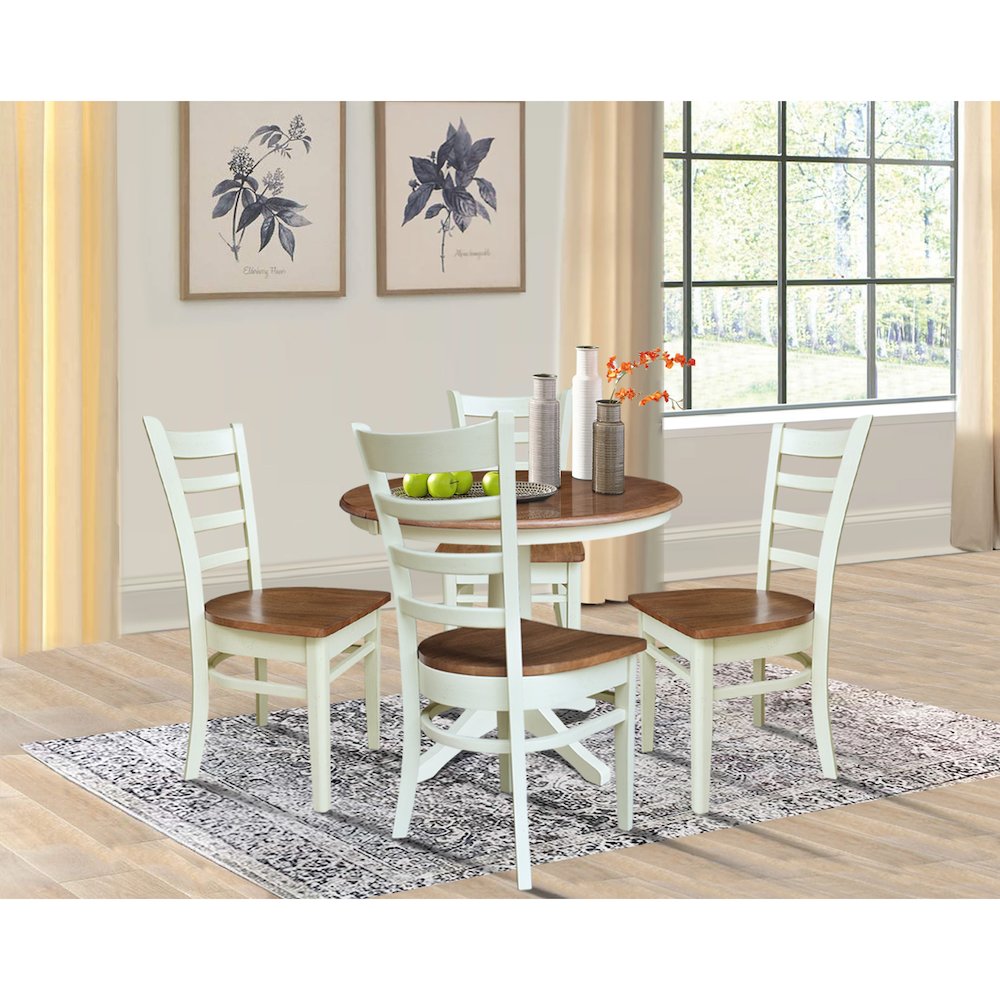 36" Round Extension Dining Table with 4 Emily Chairs. Picture 4