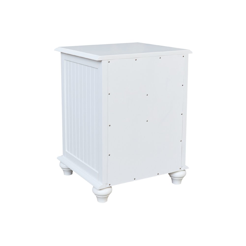 Solid Wood 3-Drawer Nightstand, Classic White Bedside Table with Tiered Storage. Picture 6