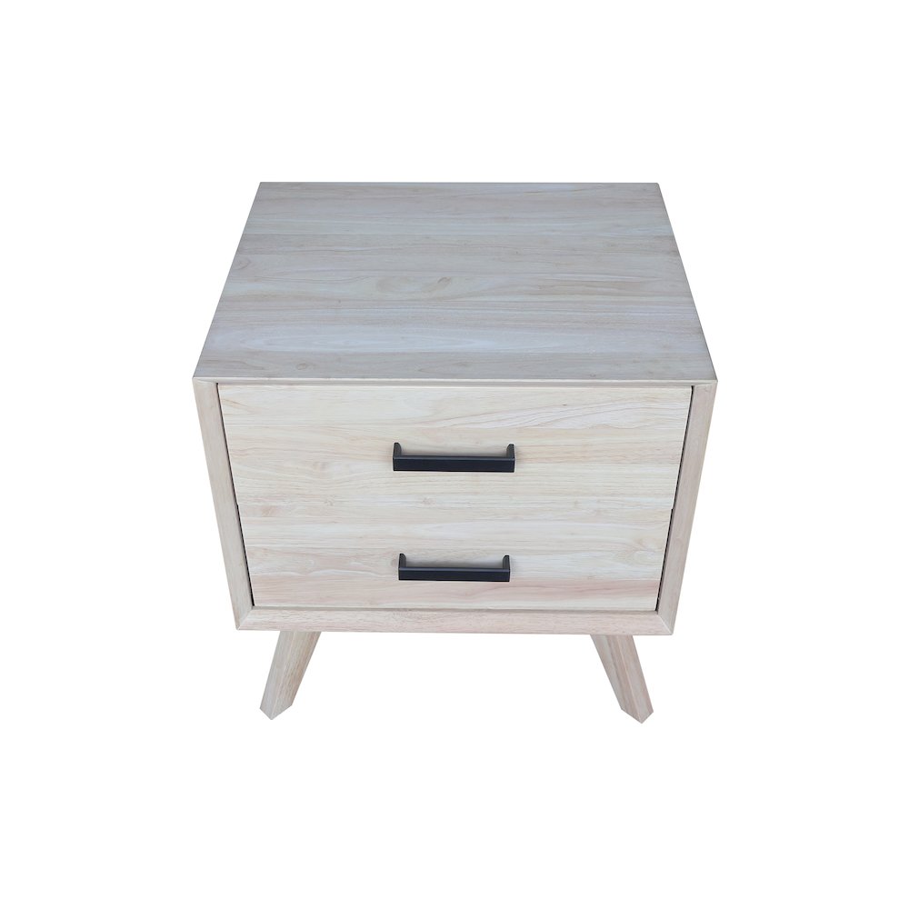2-Drawer Nightstand, Wide-Body Unfinished Ready to Finish Bedside Table. Picture 10