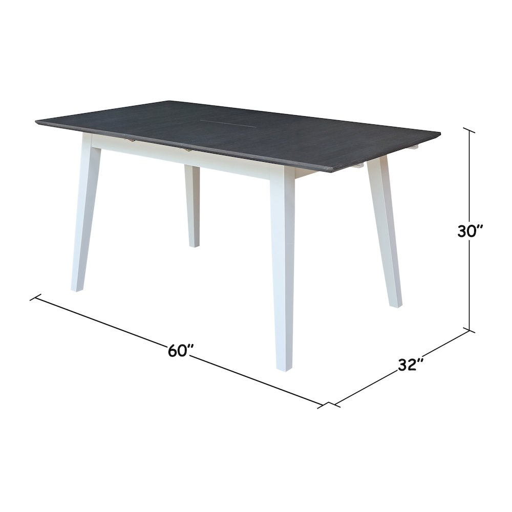 60" Butterfly Extension Dining Table, Two-Tone Farmhouse Kitchen Table. Picture 4
