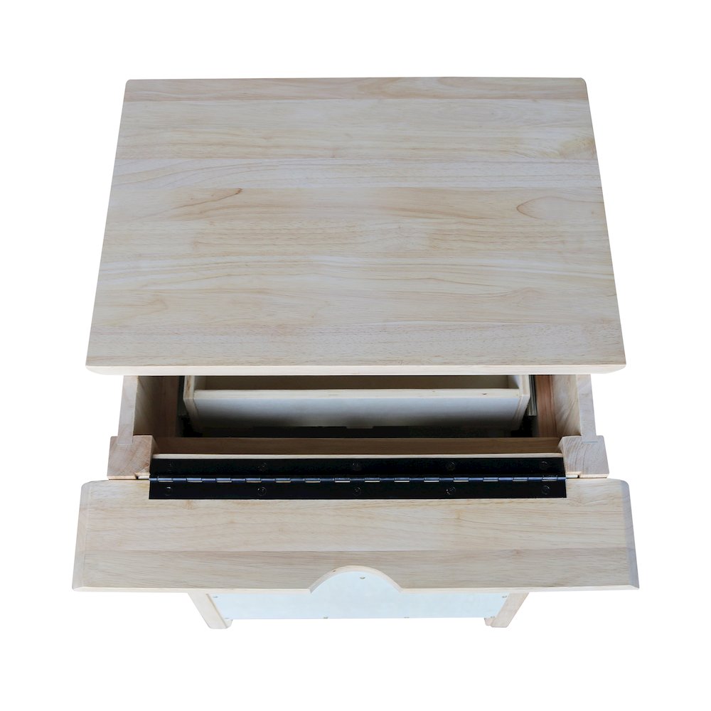 3-Drawer Nightstand with Power Outlets & USB, Ready to Finish Bedside Chest. Picture 9