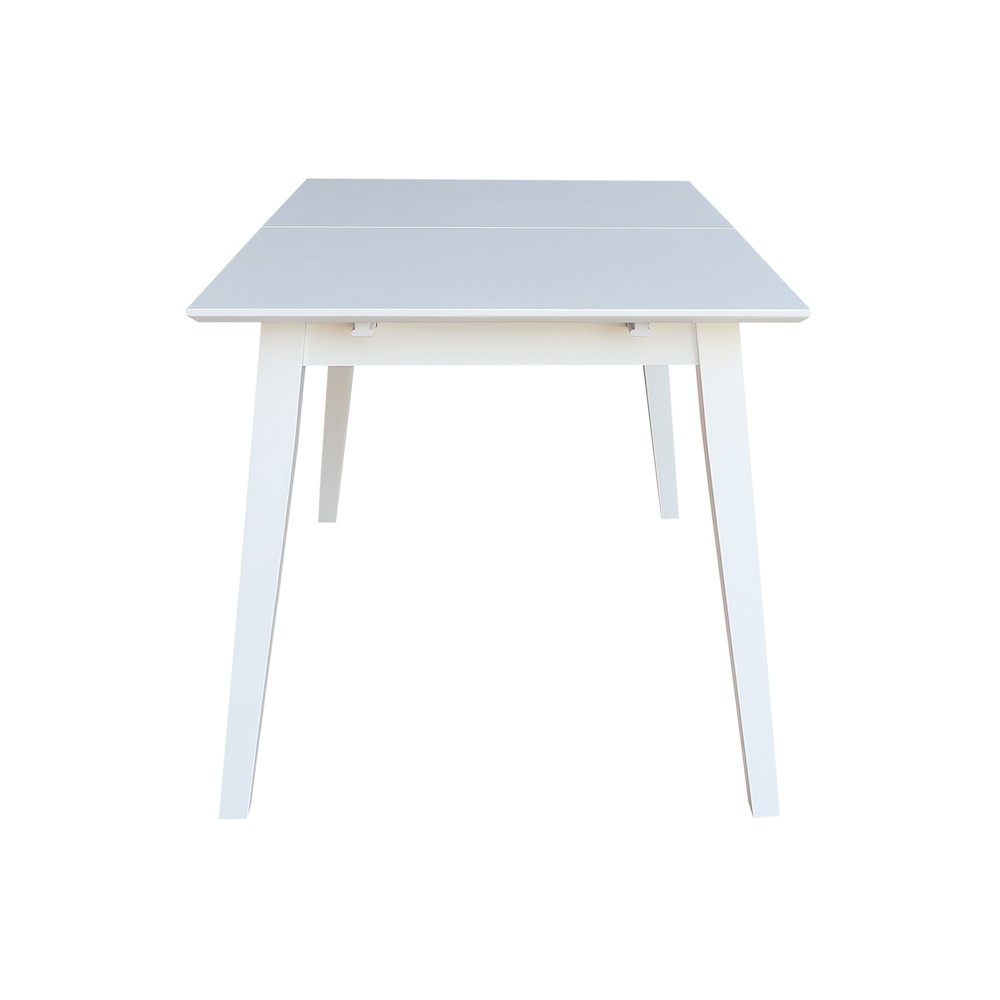 60" Butterfly Extension Dining Table, Classic White Farmhouse Kitchen Table. Picture 7