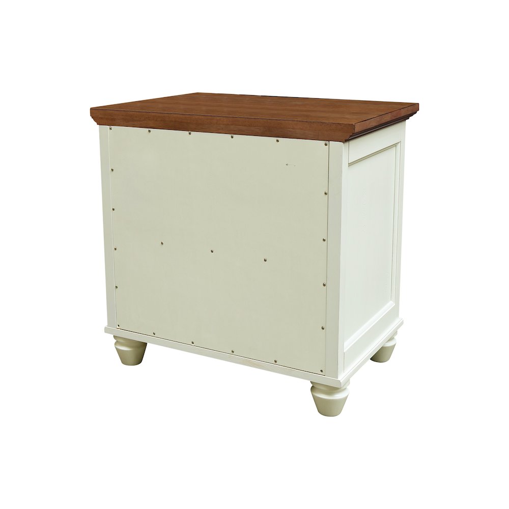 Solid Wood 1-Drawer Nightstand, Hickory and Shell Two-Tone Bedside Table. Picture 5