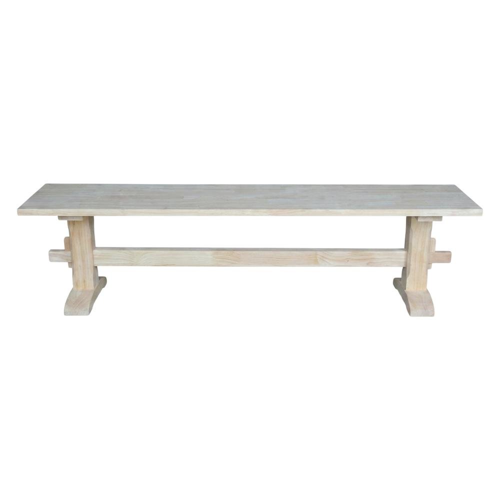 Unfinished Trestle Bench with Sturdy Construction and Wipe Clean Finish. Picture 4