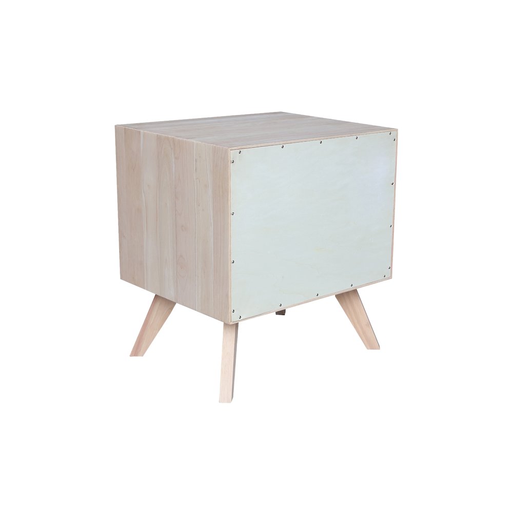 2-Drawer Nightstand, Wide-Body Unfinished Ready to Finish Bedside Table. Picture 5