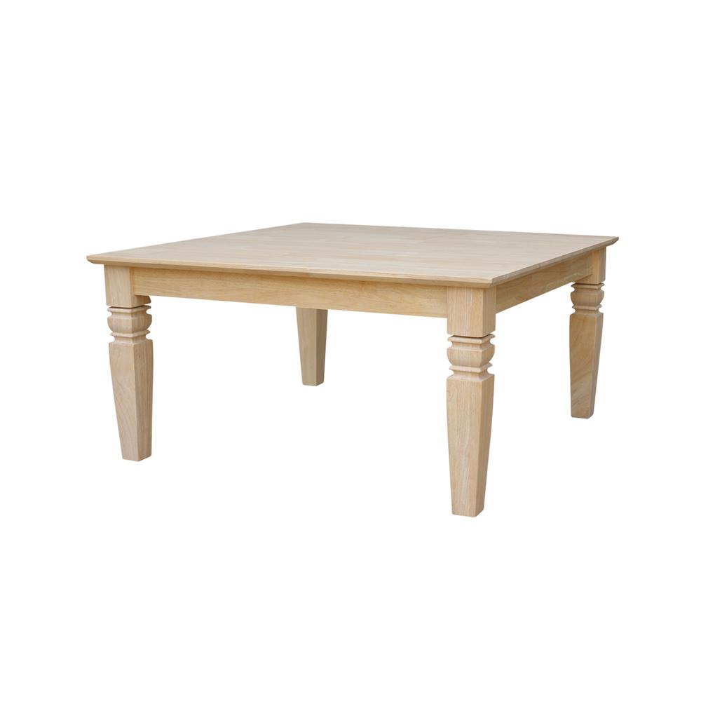 Java Square Coffee Table, Unfinished. Picture 1