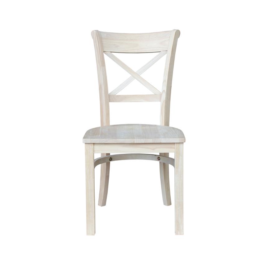 Set of Two Charlotte X-Back Chairs, Unfinished. Picture 1