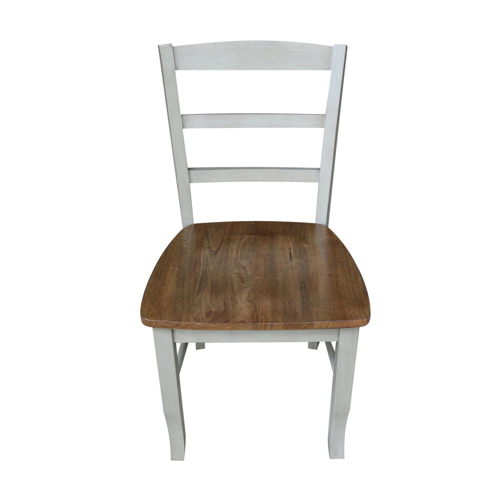 Madrid Ladderback Chairs - Set of 2, Hickory/Stone. Picture 8