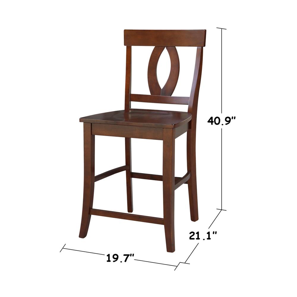 Verona Counter height Stool - 24" Seat Height, Espresso. Picture 9