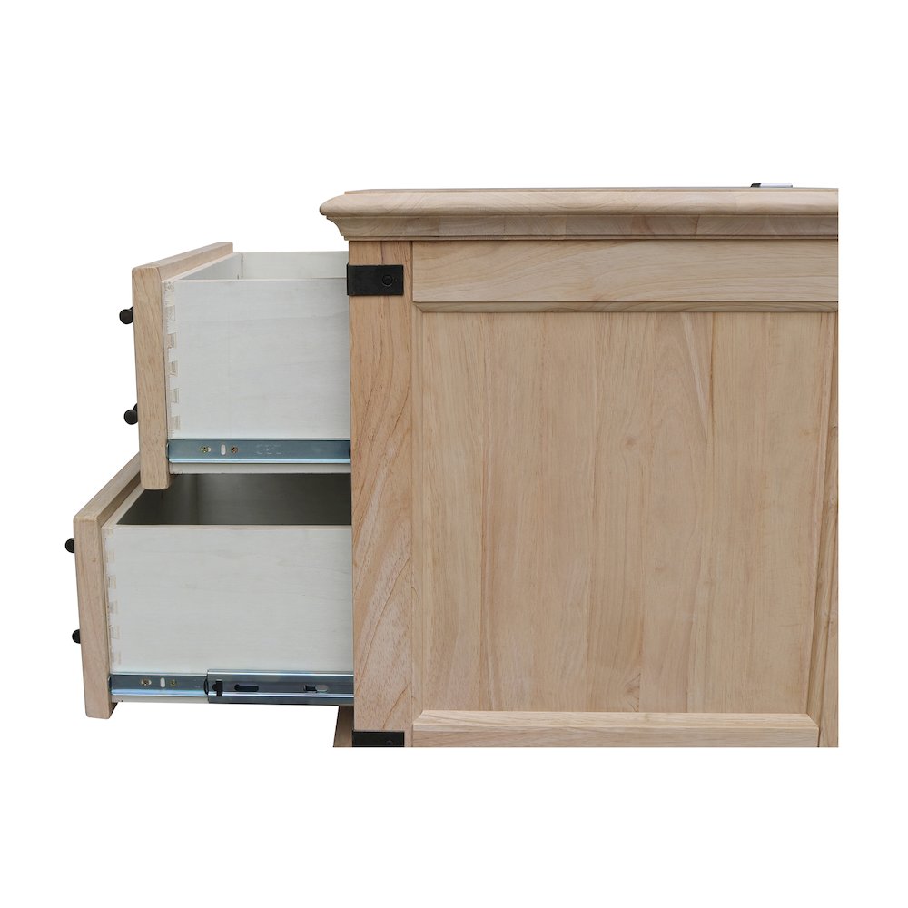 2-Drawer Nightstand with USB Charging, Wide Ready to Finish Bedside Chest. Picture 6