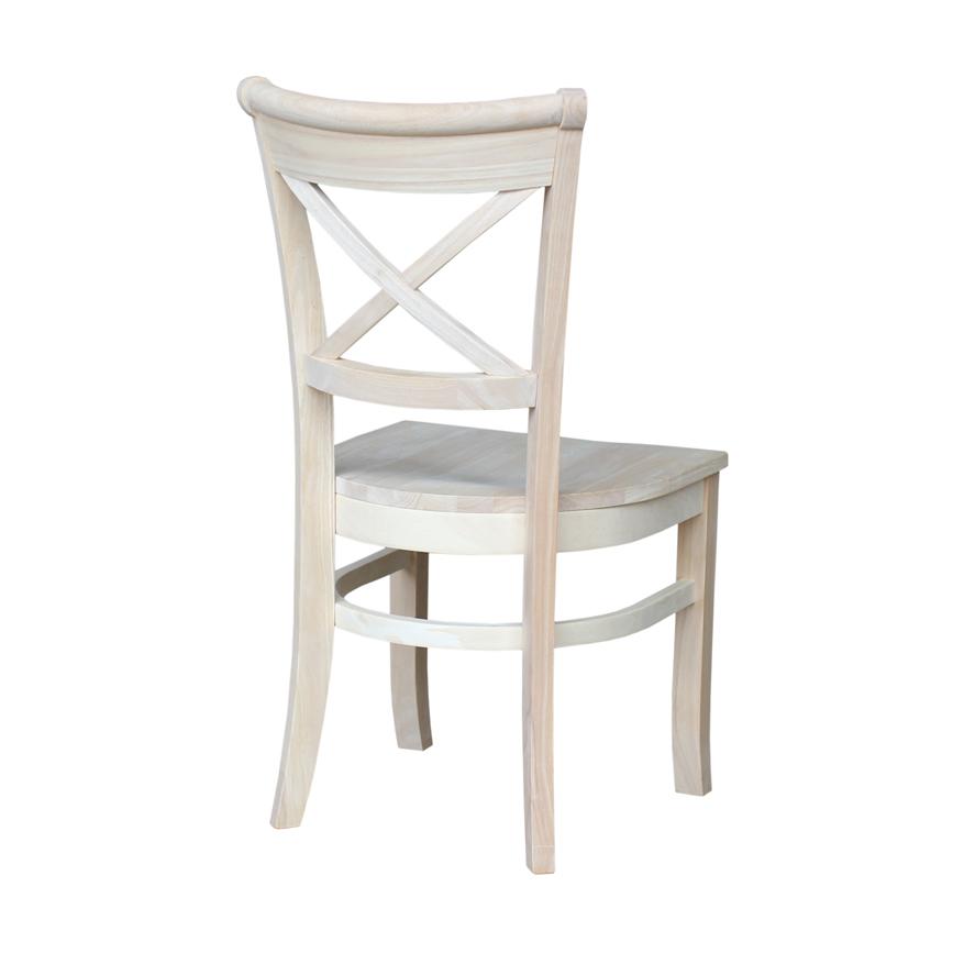 Set of Two Charlotte X-Back Chairs, Unfinished. Picture 9