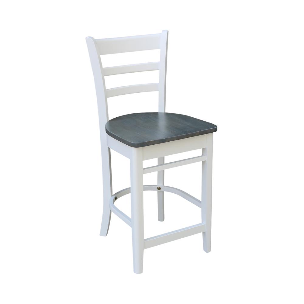 Emily Counterheight Stool - 24" Seat Height, White/Heather Gray. Picture 8